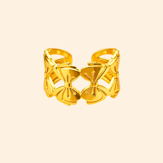 18k Gold Plated Amora Ribbon Gold Ring