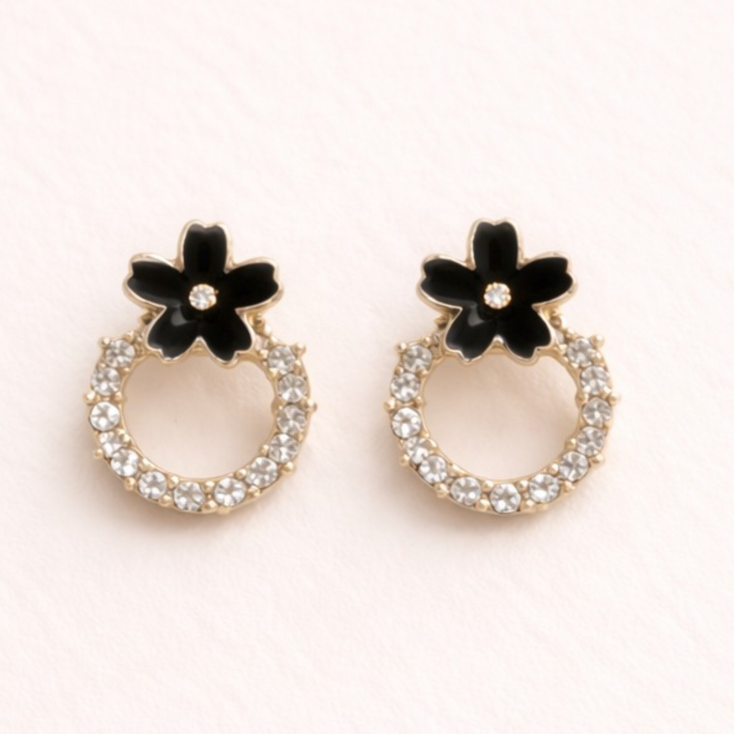 Midnight Bloom Halo Earrings