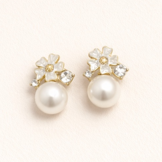 Eterna Bloom Pearl Earrings