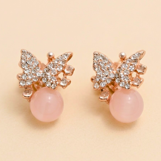 Crystal Blush Butterfly Luxe Earring
