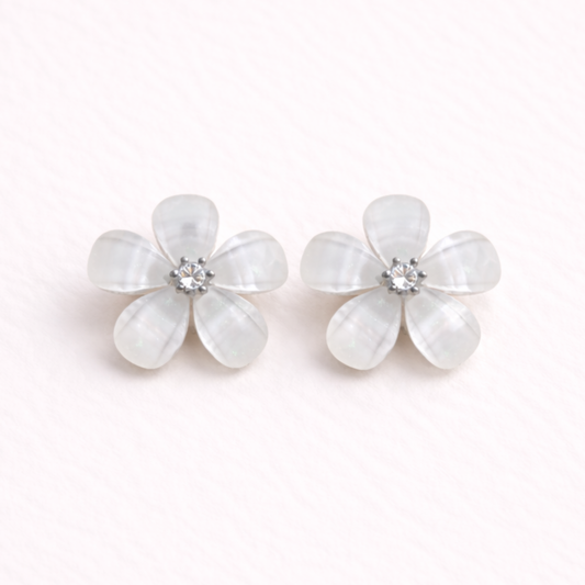 Luna Opal Flower Studs Earrings