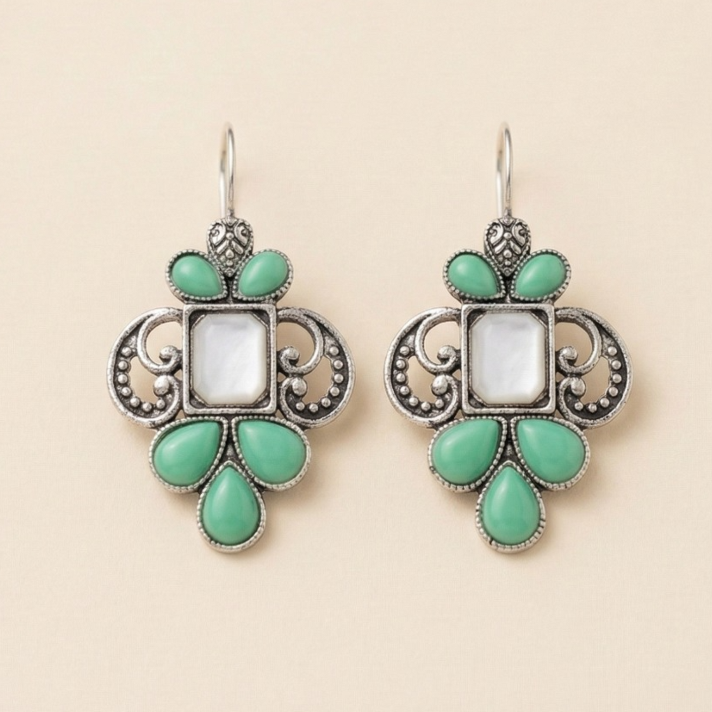 Royal Mint Pearl Oxidised Earrings