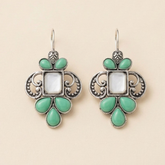 Royal Mint Pearl Oxidised Earrings