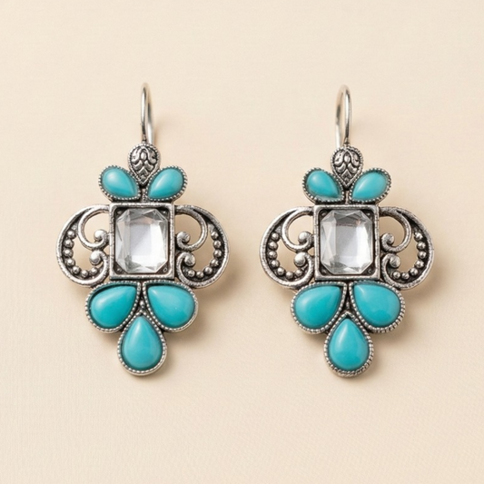 Royal Mint Pearl Oxidised Earrings