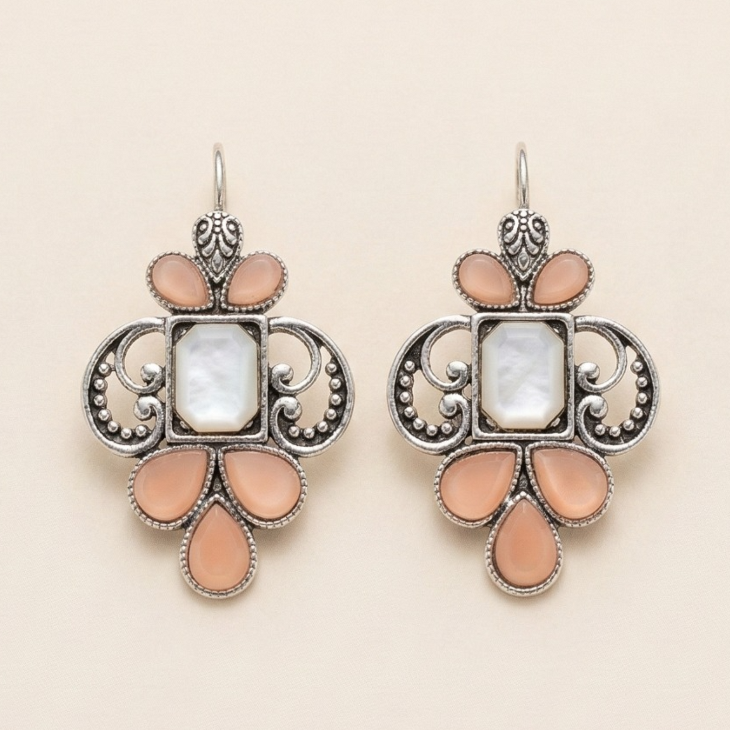 Royal Mint Pearl Oxidised Earrings