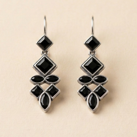 Noir Royale Statement Oxidised Earrings