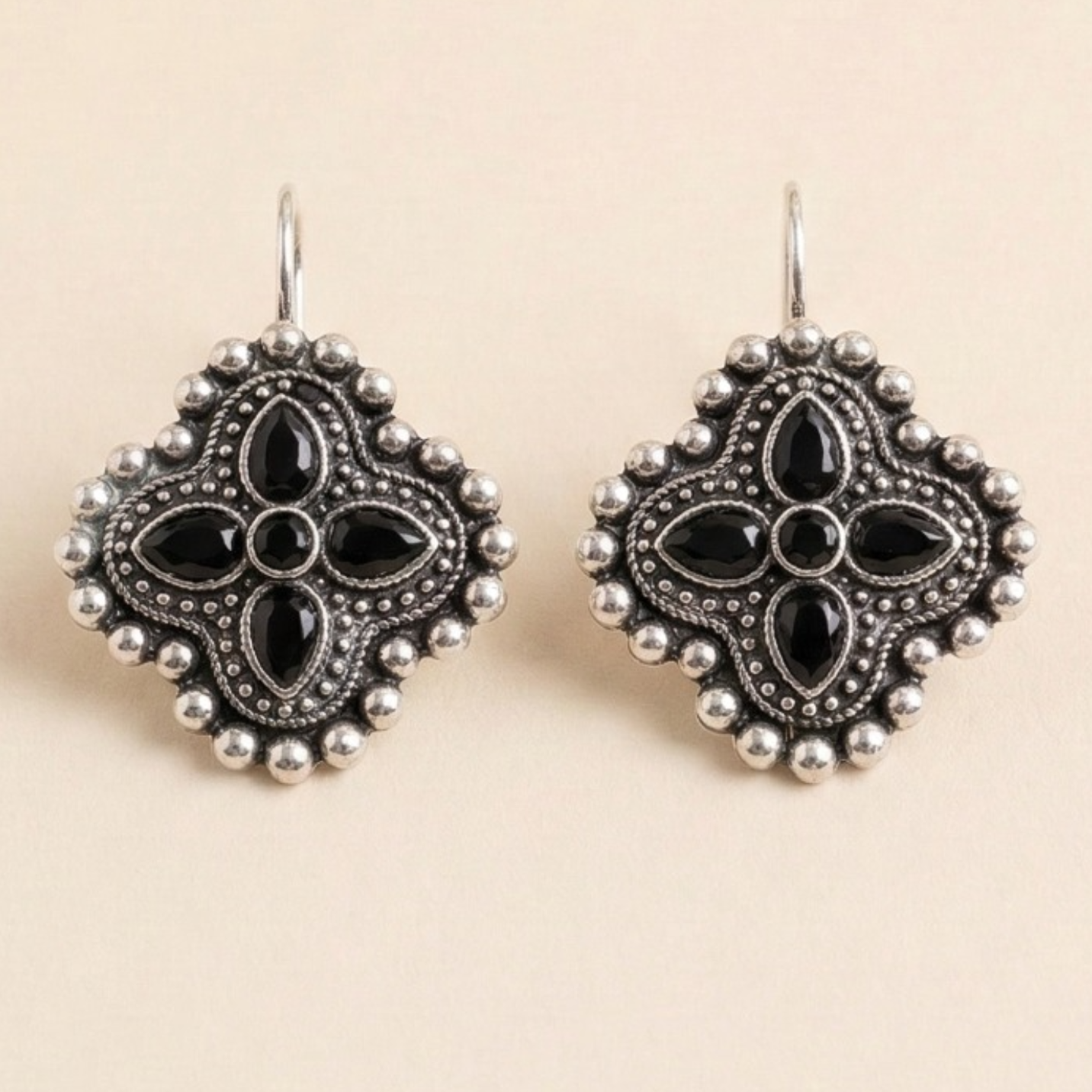 Midnight Maharani Oxidised Earrings