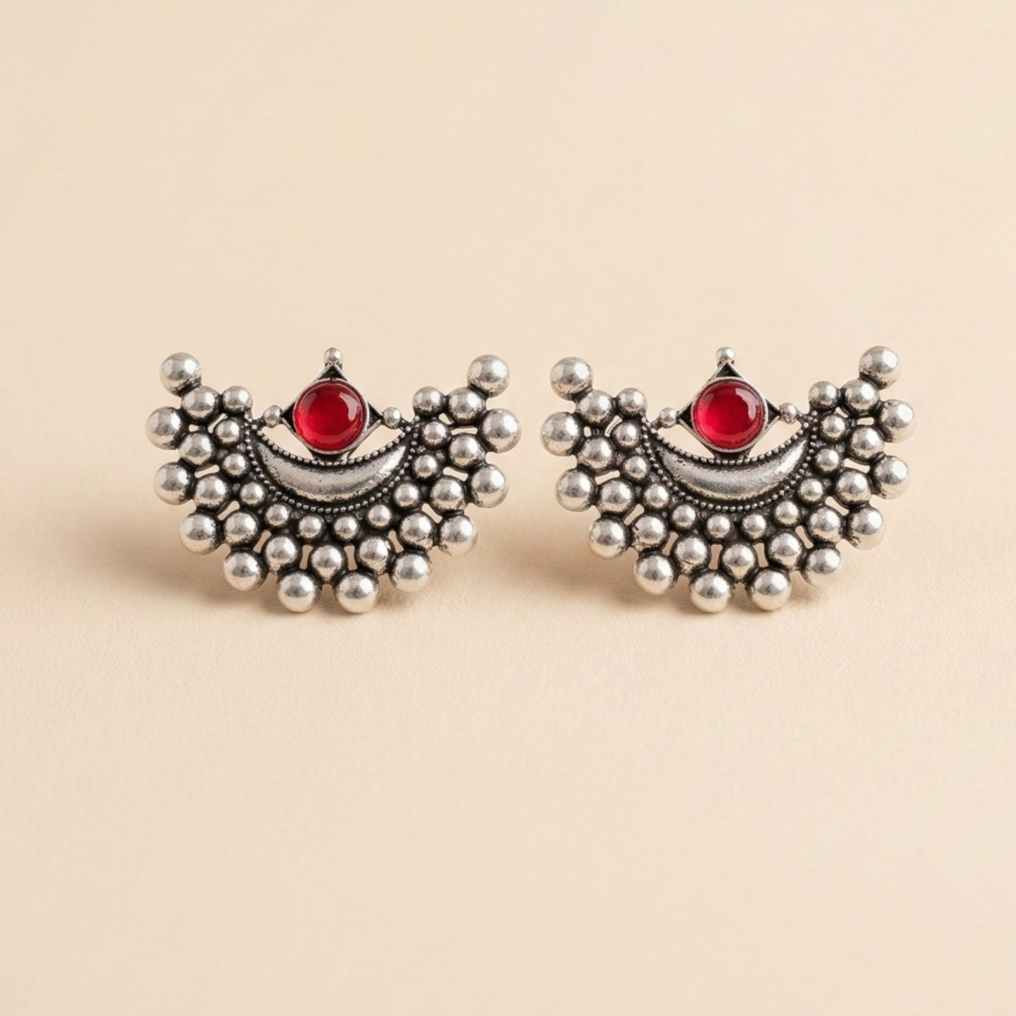 Amethyst Royal Charm Oxidised Earrings