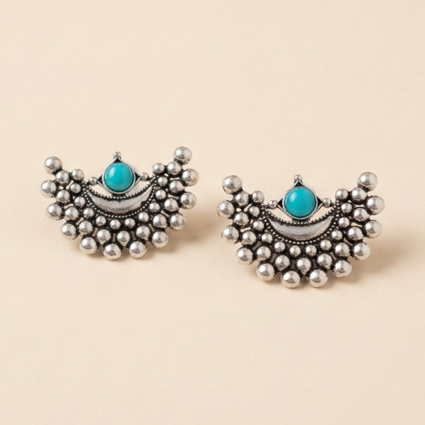 Amethyst Royal Charm Oxidised Earrings