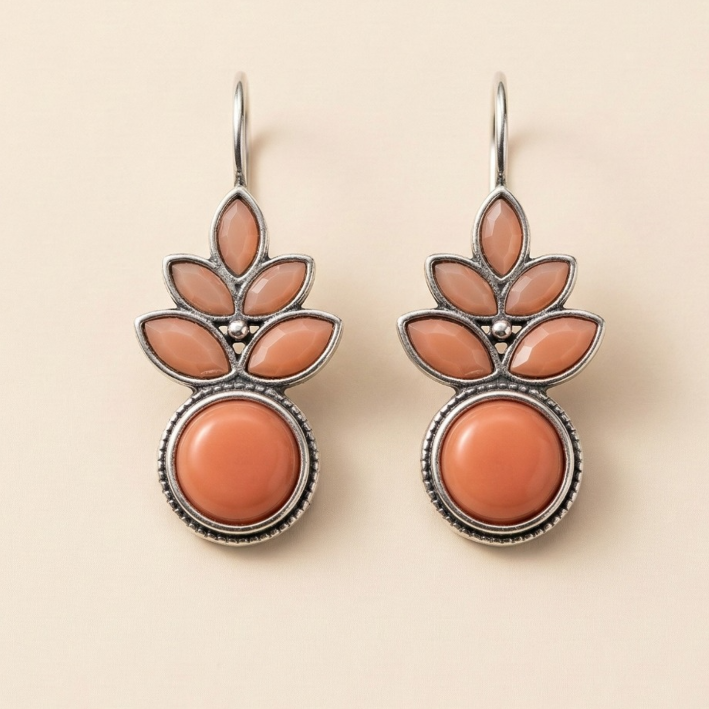 Royal Crimson Charm Oxidised Earrings