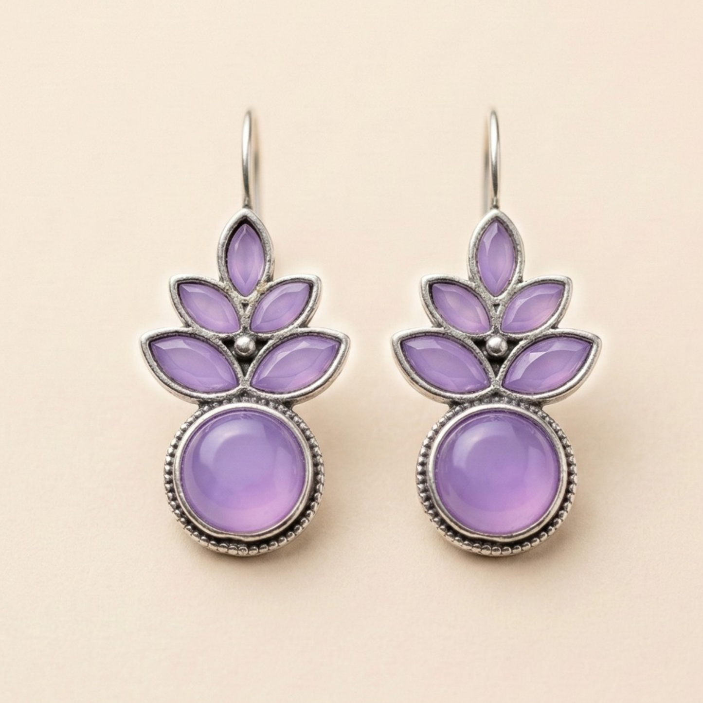 Royal Crimson Charm Oxidised Earrings