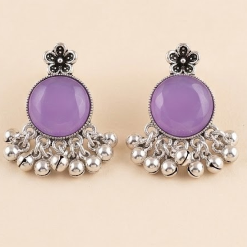 Moon Glow Chandbali Oxidised Earrings