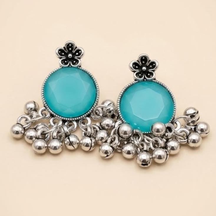 Moon Glow Chandbali Oxidised Earrings