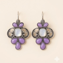 Royal Mint Pearl Oxidised Earrings
