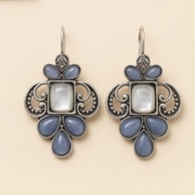 Royal Mint Pearl Oxidised Earrings