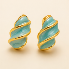 Pearl Wave Hoop Earrings