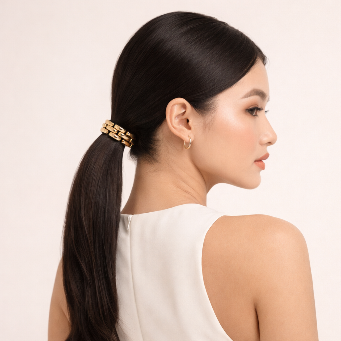 18k Gold Plated Block Hair Tie