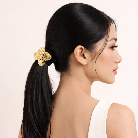 18k Gold Plated Flower Knot Hair Tie