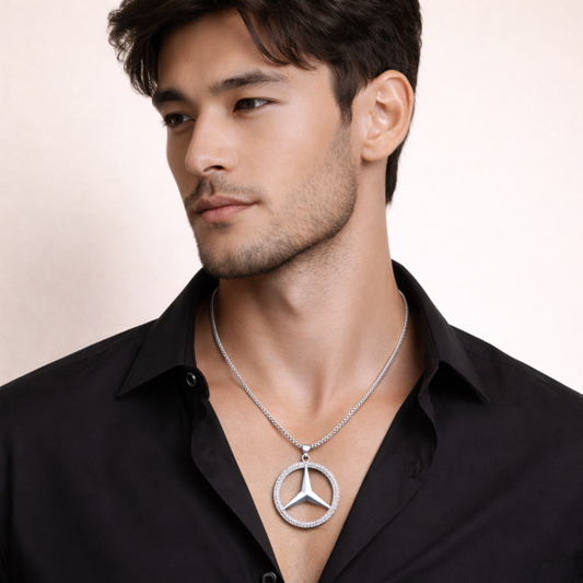 Men - Merc Studded Pendant Anti Tarnish Necklace
