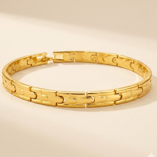 Men - 18K Gold Plated Celeste Pattern Gold Bracelet