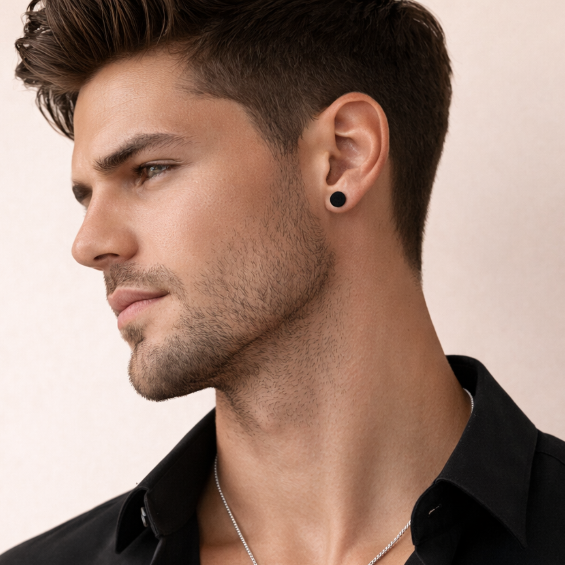 Men-Dumbbell Style Geometric Stud 