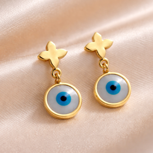 Star Evil Eye Drop Earrings