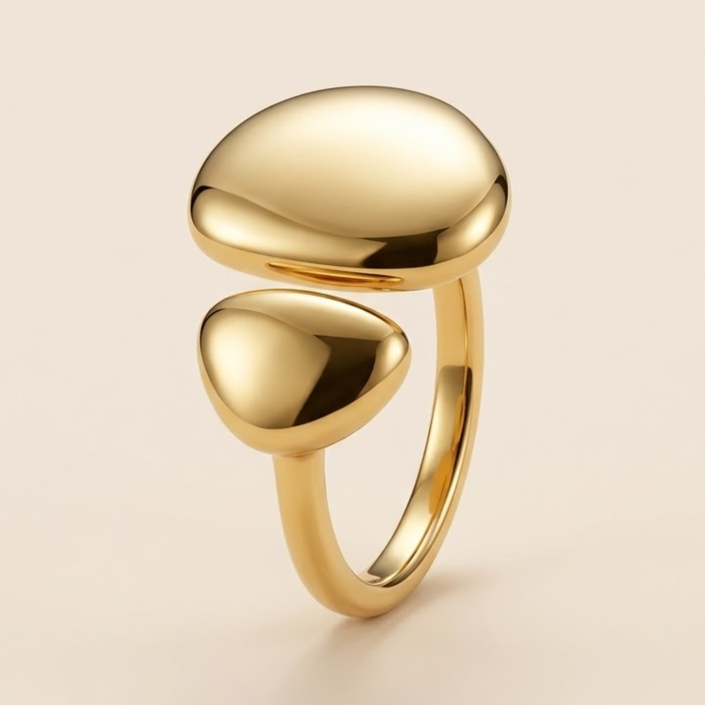 18K Gold Plated  Aurora Twin Dome Ring
