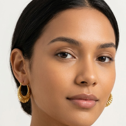 18k Gold Plated Croissant Lola Hoop Earring