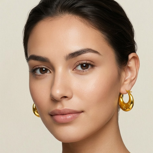 18k Gold Plated Cynyhla Hoop Earrings