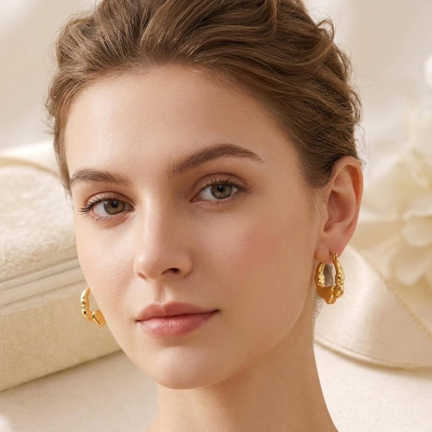 18k Gold Toned Hoop Earrings