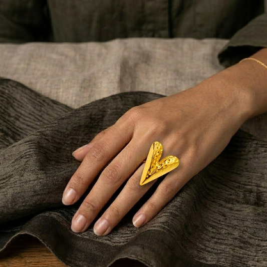 18k Gold Plated Promise Petal Ring