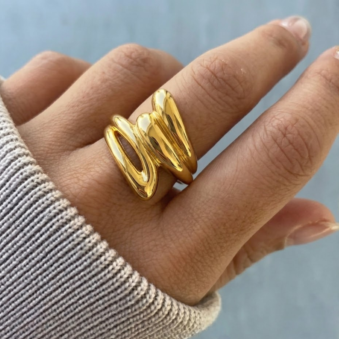 18k Gold Plated Ember Flow Ring