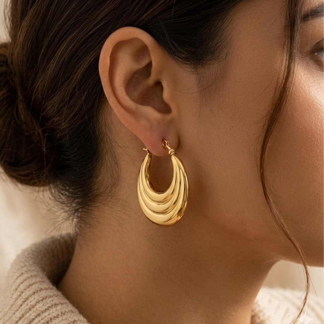 18k Gold Plated Everyday Hoop Earring