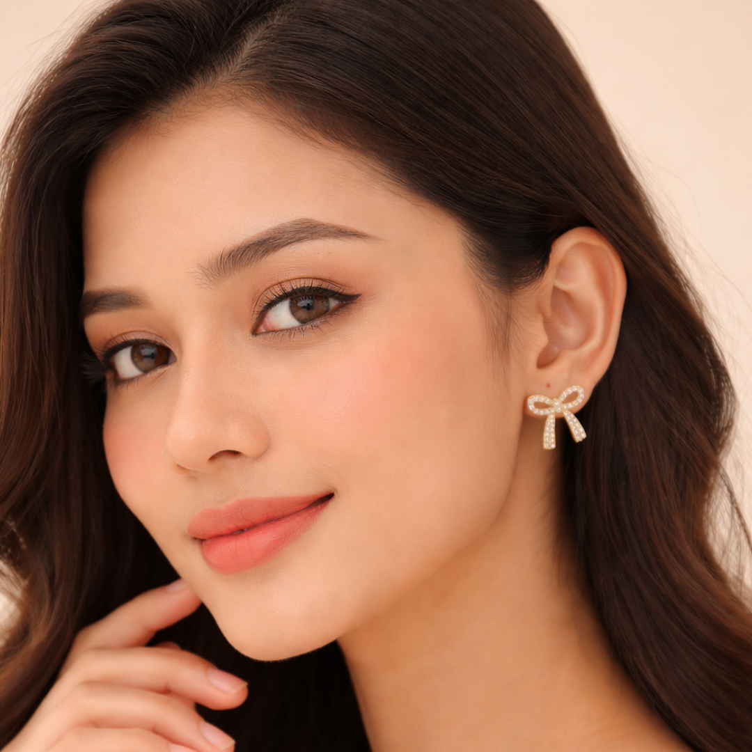 Luxe Ribbon Sparklem Earring