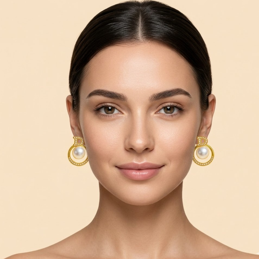 Diamond D Pearl Elegance Earring