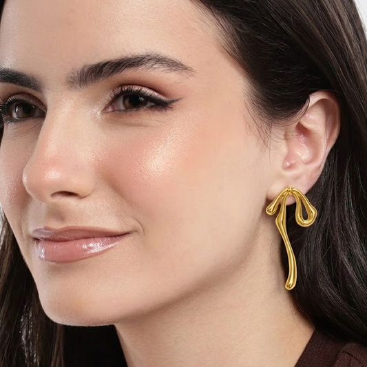18k Gold Plated Velora Ribbon Luxe Earrings