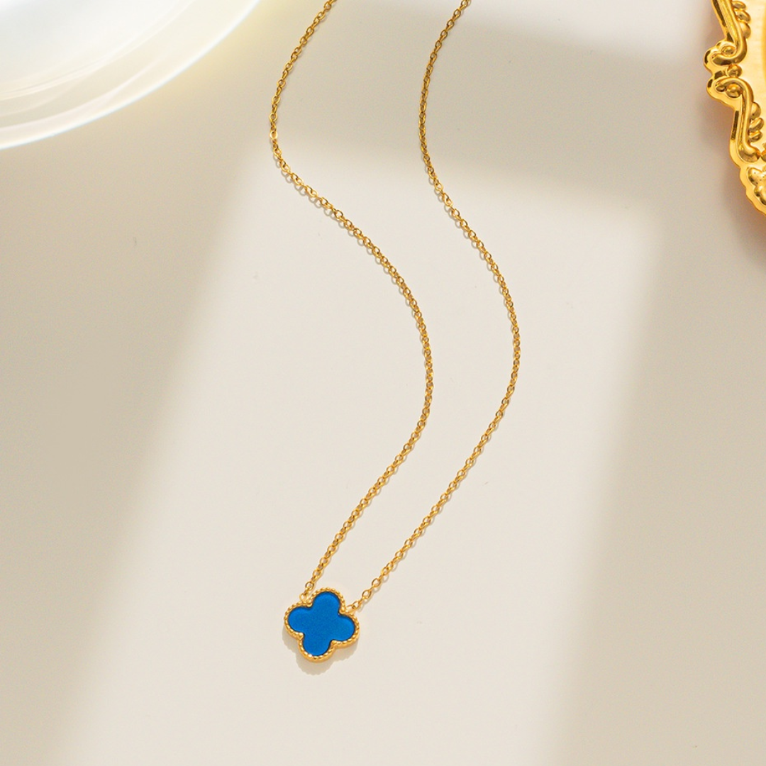 18k Gold Plated Blue Pendant  Anti Tarnish Neckalce