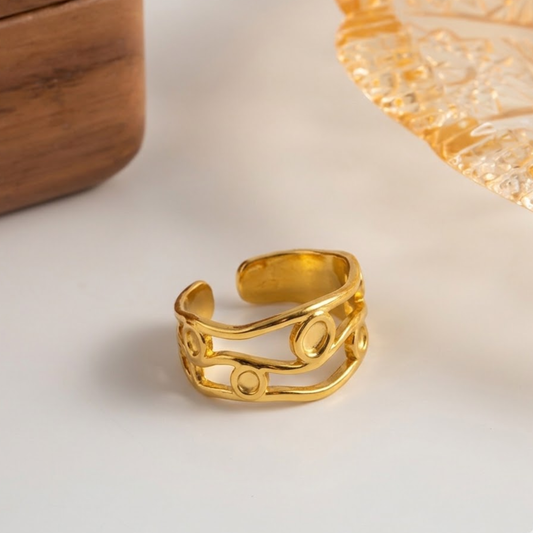 18K Gold Plated Golden Harmony Band Ring
