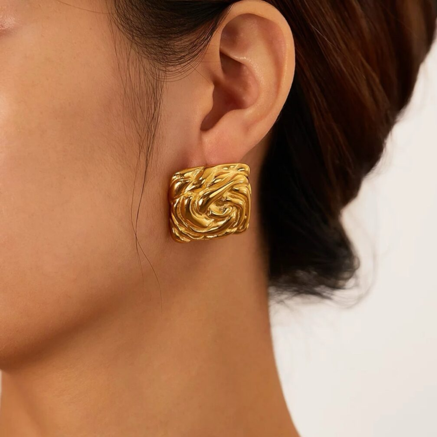 18k Gold Plated Velora Gold Weave Earrings