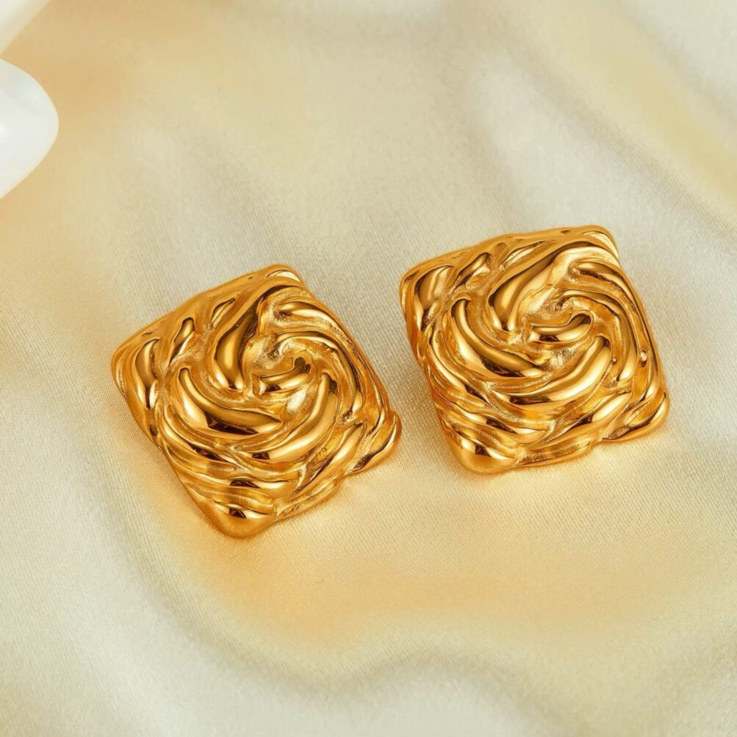 18k Gold Plated Velora Gold Weave Earrings