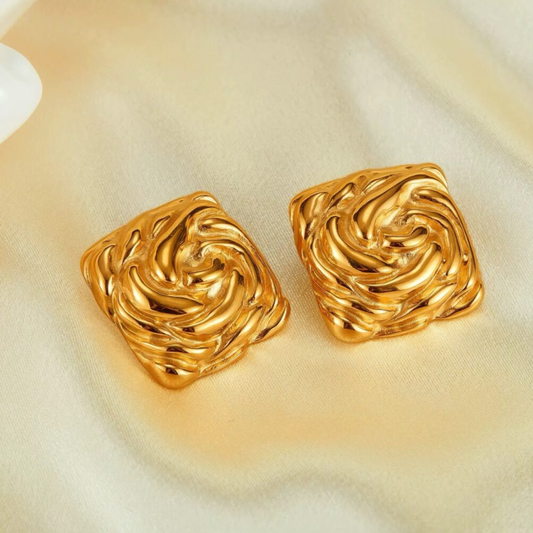 18k Gold Plated Velora Gold Weave Earrings