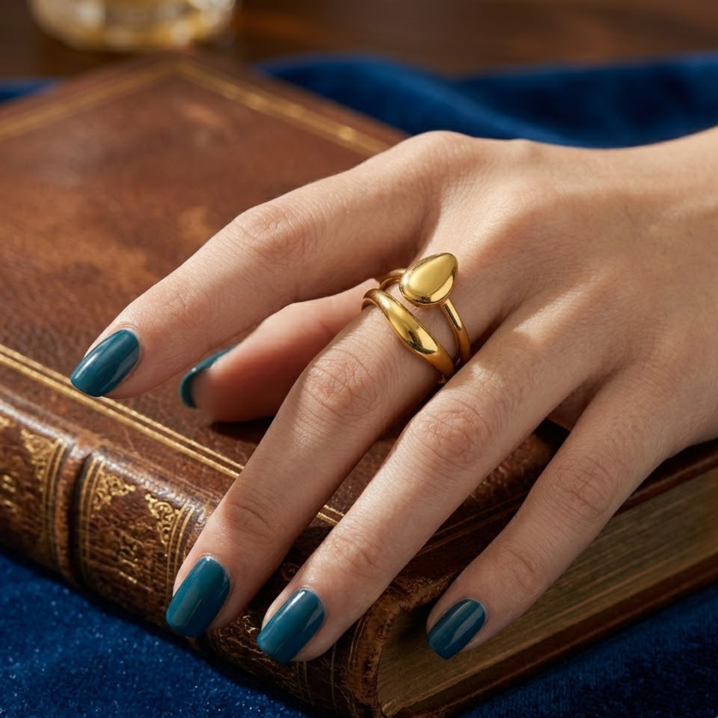 18k Gold Plated Statement Spiral Ring