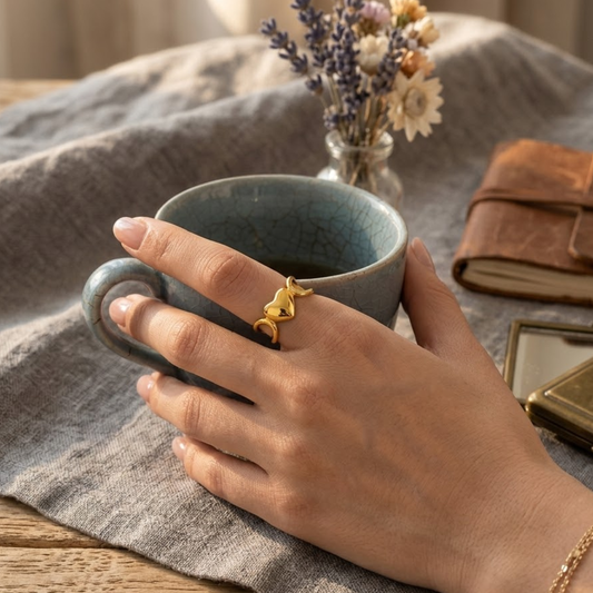 18k Gold Plated Sarang Heart Ring