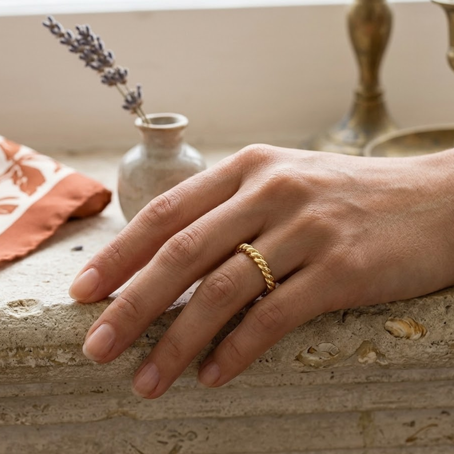 18K Gold Plated Loopline Ring