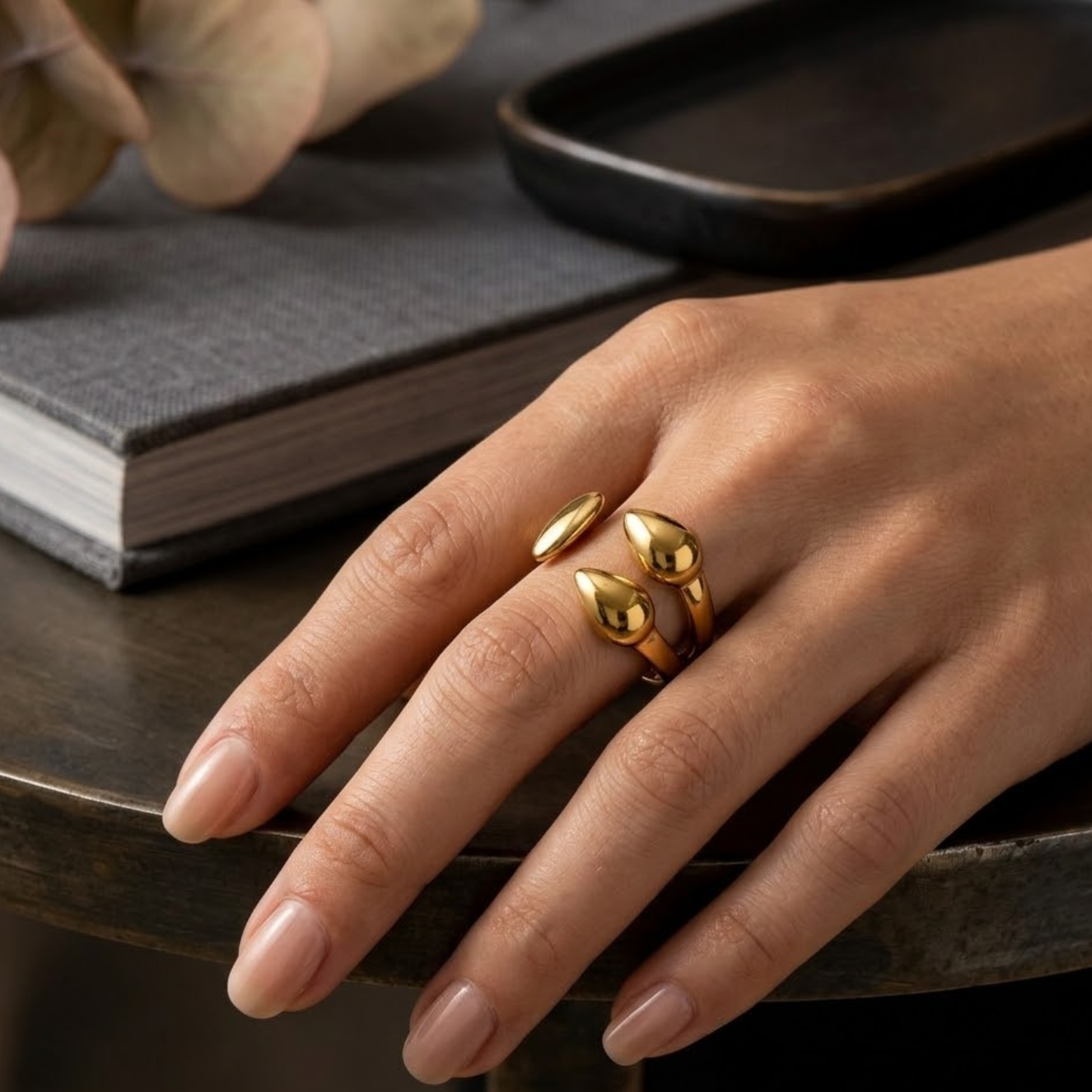 18K Gold-Plated Fluid Form Ring