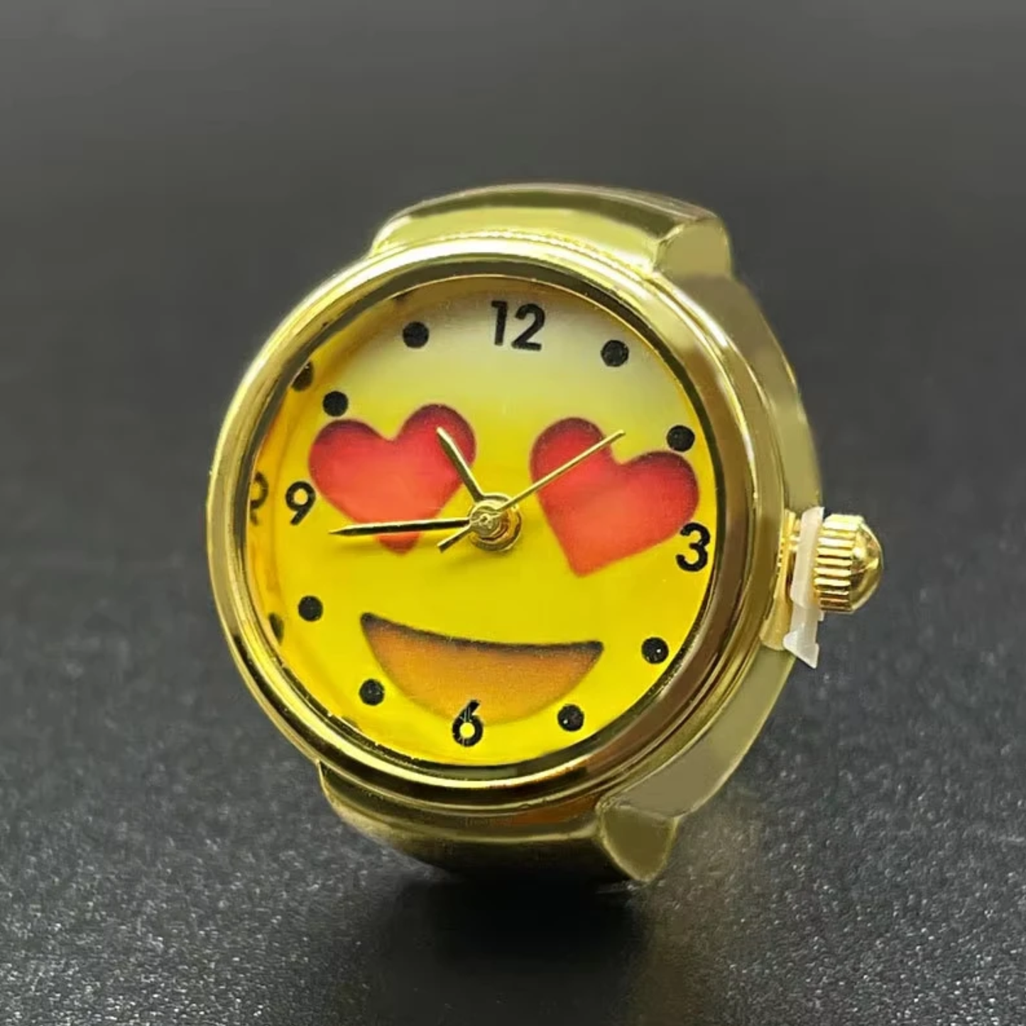 Trendy Smiley  Ring Watch