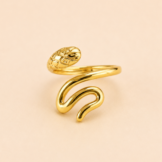18K Gold Plated Premium Snake Twist Ring