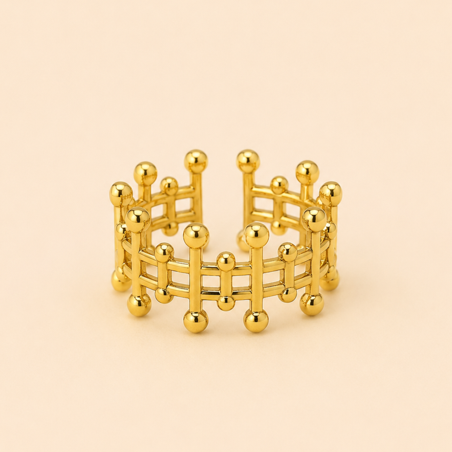 18K Gold Plated Queen’s Crown Open Ring