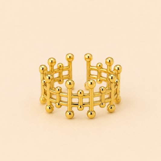 18K Gold Plated Queen’s Crown Open Ring