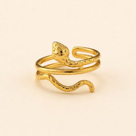 18K Gold Plated Minimal Snake Wrap Ring